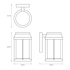 Aplique Bellini Negro Redondo IP44 Exterior E27 (Sin Bombilla) – Philips - Imagen 3