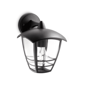 Aplique Creek Down Negro Sin Bombilla IP44 – Philips - Imagen 1