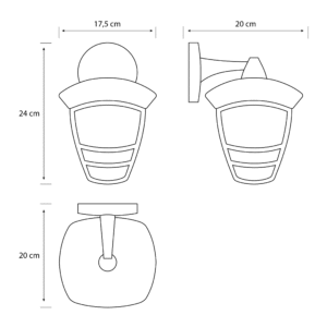 Aplique Creek Down Negro Sin Bombilla IP44 – Philips - Imagen 4