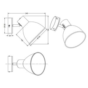 Aplique DELUME metal y madera E27 40W IP20 negro-madera - TRIO Lighting - Imagen 4