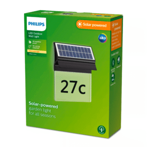 Aplique Enkara LED 1×0,2W 2700K Solar Negro IP44 – Philips - Imagen 3