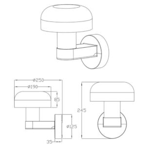 Aplique exterior FRASER imitación cemento E27 10W IP54 bombilla no incluida - TRIO Lighting - Imagen 4