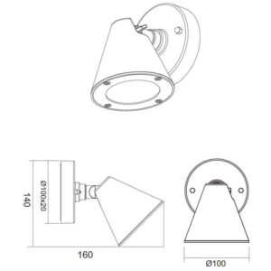 Aplique exterior KAVERI abatible GU10 IP44 antracita - TRIO Lighting - Imagen 3