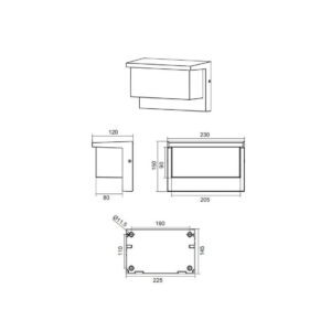 Aplique exterior LED NESTOS rectangular 13W 1300lm 3000K IP54 - TRIO Lighting - Imagen 5