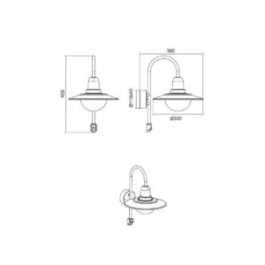 Aplique exterior NORMAN óxido y antracita E27 IP44 - TRIO Lighting - Imagen 3