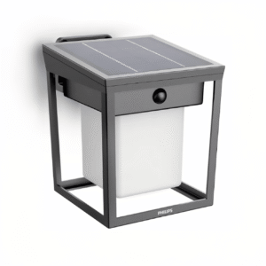 Aplique Ezra LED 1×1,8W 3000K Solar con Sensor Ultra Eficiente Negro IP44 – Philips - Imagen 2