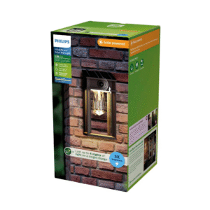 Aplique Geri C LED 1×3,2W 2700K Solar con Sensor Ultra Eficiente Negro IP44 – Philips - Imagen 3