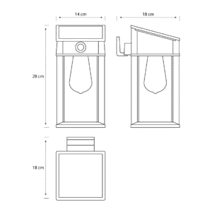 Aplique Geri C LED 1×3,2W 2700K Solar con Sensor Ultra Eficiente Negro IP44 – Philips - Imagen 4