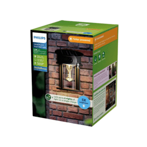 Aplique Geri R LED 1×3,2W 2700K Solar con Sensor Ultra Eficiente Negro IP44 – Philips - Imagen 3