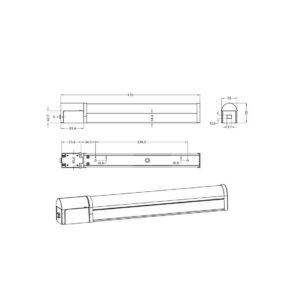 Aplique LED PIERA 41cm negro con interruptor 8W 3000K IP44 - TRIO Lighting - Imagen 5