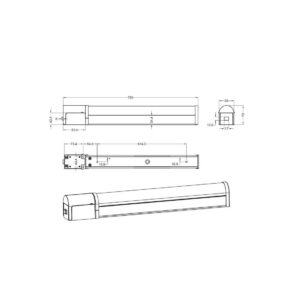 Aplique LED PIERA 80cm 16W 3000K cromo con interruptor IP44 - TRIO Lighting - Imagen 4