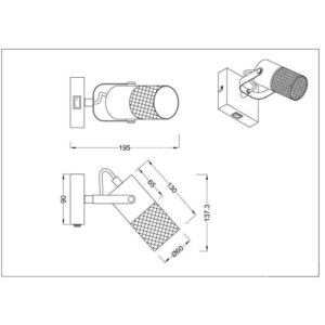 Aplique LED TOSH madera vintage 1 foco IP20 - TRIO Lighting - Imagen 3