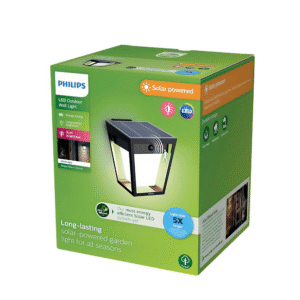 Aplique Nissa LED 1×1,8W 3000K Solar con Sensor Ultra Eficiente Negro IP44 – Philips - Imagen 3