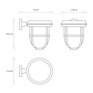 Aplique Radii LED 1×1,3W 3000K Solar Negro IP44 – Philips - Imagen 4
