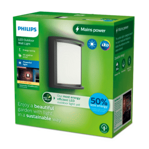 Aplique Samondra LED 1×3,8W 2700K Ultra Eficiente Antracita IP44 – Philips - Imagen 3