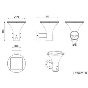 Aplique solar LED GORDA 3.5W 500lm 4000K IP44 regulable con sensor - TRIO Lighting - Imagen 6
