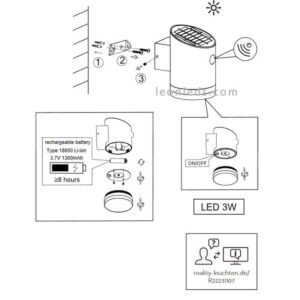 Aplique solar LED SALTA antracita con sensor IP44 - TRIO Lighting - Imagen 4