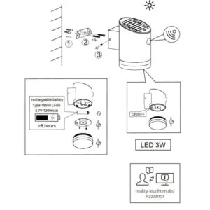 Aplique solar LED SALTA níquel mate con sensor IP44 - TRIO Lighting - Imagen 4