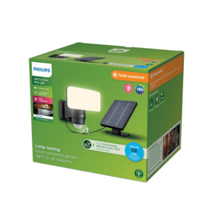 Aplique Tylus LED 1×6W 3000K Solar con Sensor Ultra Eficiente Negro IP44 – Philips - Imagen 3