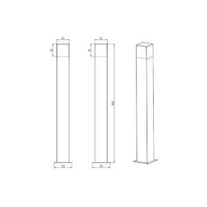 Baliza LED HUDSON 80cm 3.5W 320lm 3000K IP44 - TRIO Lighting - Imagen 3