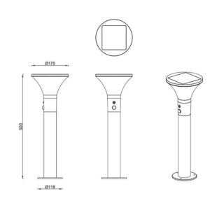 Baliza solar LED GORDA 50cm 3.5W 500lm 4000K IP44 con sensor - TRIO Lighting - Imagen 6