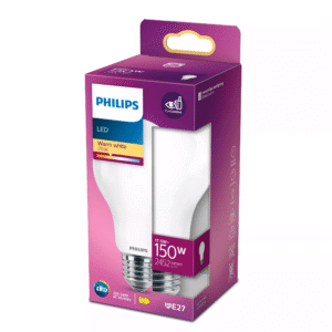 Bombilla Estándar LED 150W Equivalente A67 E27 2700K Luz Cálida Mate No Regulable – Philips - Imagen 2