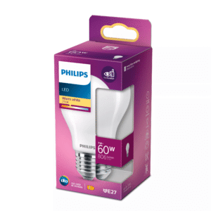 Bombilla Estándar LED 60W Equivalente E27 2700K Luz Cálida Mate No Regulable – Philips - Imagen 2