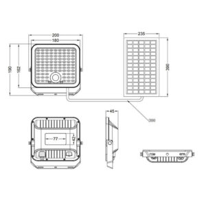 Foco solar LED ACORA 18W 2600lm 4000K IP65 con sensor - TRIO Lighting - Imagen 6
