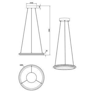 Lámpara colgante LED AMADOR 48W 5800lm Ø75cm níquel IP20 - TRIO Lighting - Imagen 4