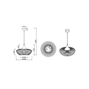 Lámpara colgante LED COLINO 40W madera y metal IP20 - TRIO Lighting - Imagen 5