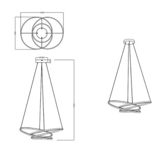 Lámpara colgante LED DARVIN 34W 4500lm 64cm blanco IP20 - TRIO Lighting - Imagen 3
