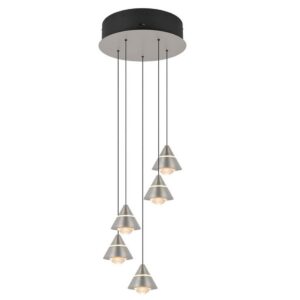 Lámpara colgante LED ROMEO 5 luces 35W 3500lm gris IP20 - TRIO Lighting - Imagen 1