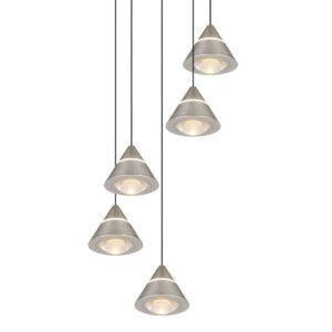 Lámpara colgante LED ROMEO 5 luces 35W 3500lm gris IP20 - TRIO Lighting - Imagen 2