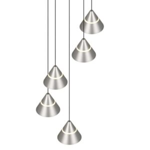 Lámpara colgante LED ROMEO 5 luces 35W 3500lm gris IP20 - TRIO Lighting - Imagen 3