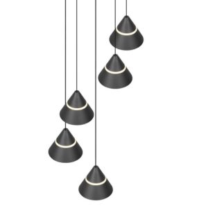 Lámpara colgante LED ROMEO 5 luces 35W 3500lm negro IP20 - TRIO Lighting - Imagen 2