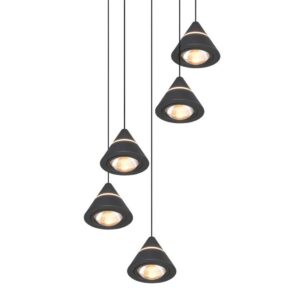 Lámpara colgante LED ROMEO 5 luces 35W 3500lm negro IP20 - TRIO Lighting - Imagen 3