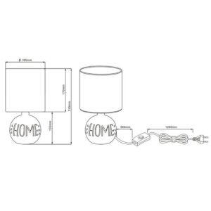 Lámpara de mesa ESNA rústica base cerámica E14 IP20 - TRIO Lighting - Imagen 3