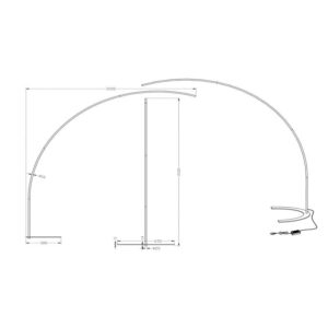 Lámpara de pie LED arco negra Shanghai 1800lm - TRIO Lighting - Imagen 3