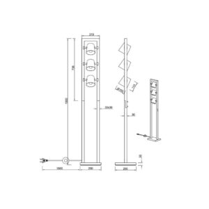 Lámpara de pie LED BELL 3 luces metal y madera IP20 - TRIO Lighting - Imagen 3