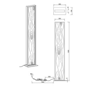 Lámpara de pie LED KALEA 35W 4100lm madera 3000K IP20 - TRIO Lighting - Imagen 5
