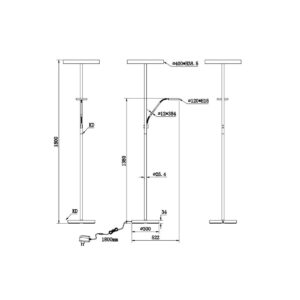 Lámpara de pie LED WILLIS oro regulable con brazo lector 39W + 5.5W - TRIO Lighting - Imagen 5