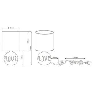 Lámpara de sobremesa ESNA rústica LOVE E14 IP20 - TRIO Lighting - Imagen 2