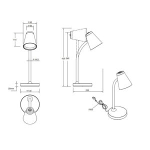 Lámpara LED PONGO flexo beige 4.5W 500lm 3000K IP20 - TRIO Lighting - Imagen 4