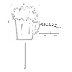 Luz LED neón BEER 2W amarillo USB IP20 - TRIO Lighting - Imagen 3