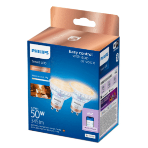 Pack 2 Bombillas LED GU10 Philips WiZ 2700K–6500K 4,7W - Imagen 2