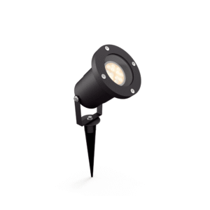 Pincho Puled LED 1×5W con Bombilla Negro IP44 – Philips - Imagen 1