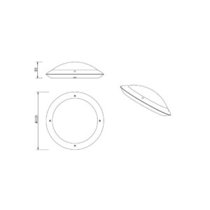 Plafón exterior CAMARO Ø33cm E27 12W IP54 blanco - TRIO Lighting - Imagen 4