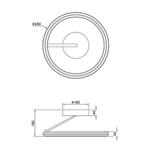 Plafón LED AMADOR Ø45cm 34W 4000lm regulable negro IP20 - TRIO Lighting - Imagen 4