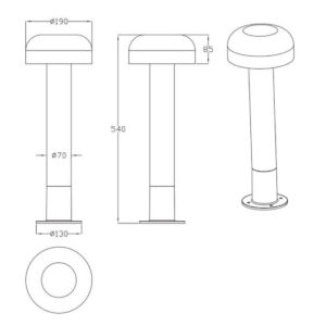 Poste FRASER 54cm madera E27 10W IP44 - TRIO Lighting - Imagen 4