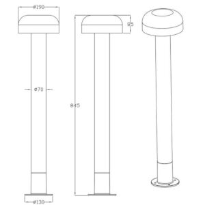 Poste FRASER 84cm madera E27 10W IP44 - TRIO Lighting - Imagen 4